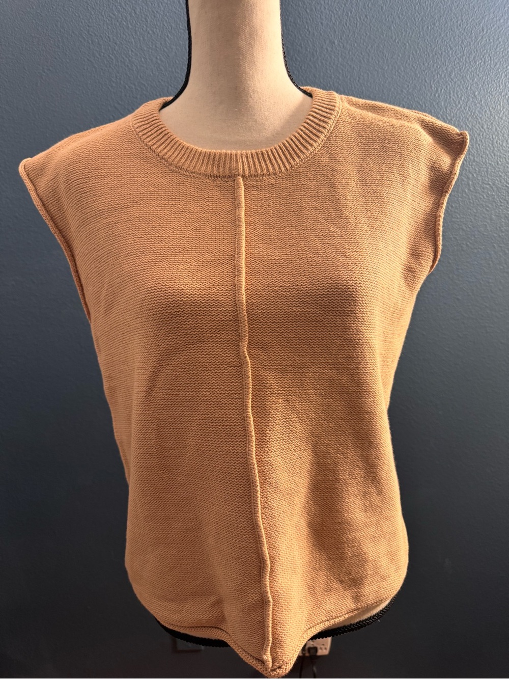 Sleeveless Knit Shell Top - Camel